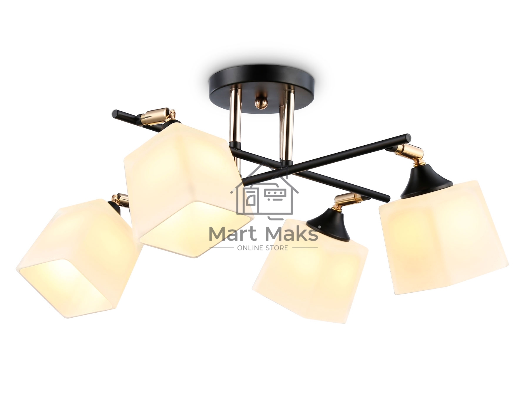Светильник Ambrella light TR303084/4 BK/FGD/FR черный/золото/белый матовый E27/4 max 40W 580*580*250