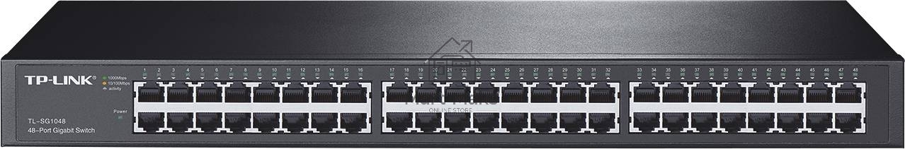 Сетевой коммутатор TP-Link SMB TL-SG1048 Коммутатор 48-port Gigabit Switch, 1U 19-inch rack-mountable steel case