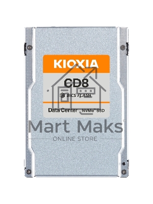 Накопитель SSD для сервера Kioxia (U.2 15MM, 6.4Tb, PCIe Gen4 1x4, BiCS FLASH TLC, CD8-V SIE*). (SSTKCD8XVUG6T40)