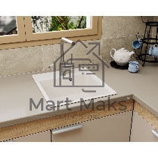 Мойка для кухни BAU Stil Pro 43х49, без выпуска, белый песок