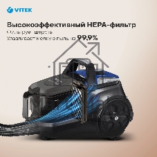 Пылесос Vitek VT-1829 синий/черный, 400/1800 Вт, уборка сухая, пылесборник контейнер 3.5 л