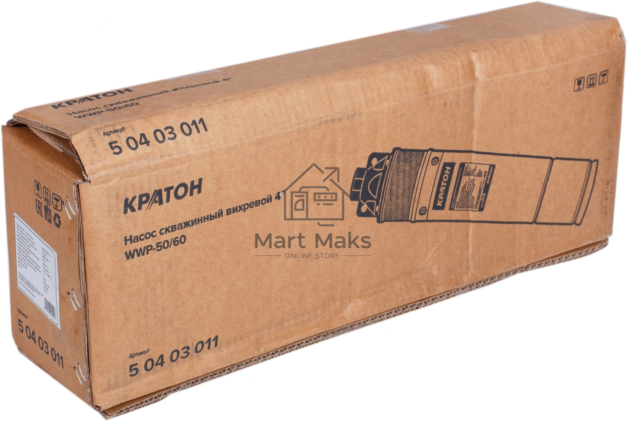 Насос скважинный Кратон WWP-50/60 750Вт 2800л/час вихревой (5 04 03 011)