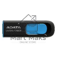 Флешка USB ADATA UV128 (AUV128-128G-RBE), 128Gb, USB 3.0, R/W 100/30, черный/синий