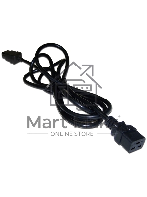 Шнур питания Lanmaster C19-C20, 3х1.5, 220В, 16А, черный, 1 метр