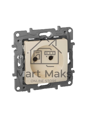 Розетка 2К винты, сл. кость ETIKA 