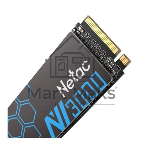 Накопитель SSD Netac NV3000, 500GB, PCIe 3.0 x4, M.2 2280, NVMe, R/W 3000/2100, с радиатором