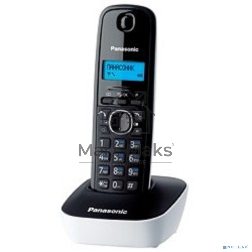 Телефон беспроводной (DECT) Panasonic KX-TG1611RUW (белый) АОН, Caller ID,12 мелодий звонка,подсветка дисплея,поиск трубки