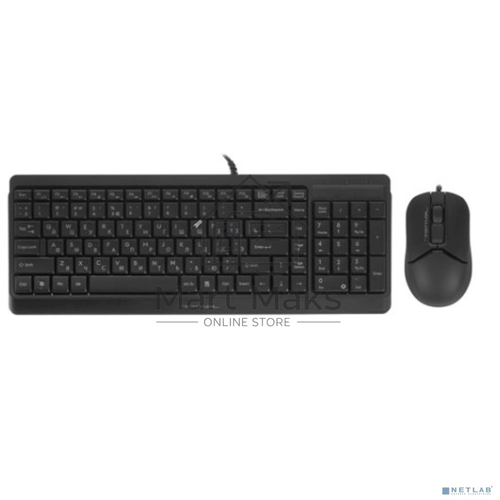 Клавиатура + мышь A4Tech Fstyler F1512 клав:черный мышь:черный USB