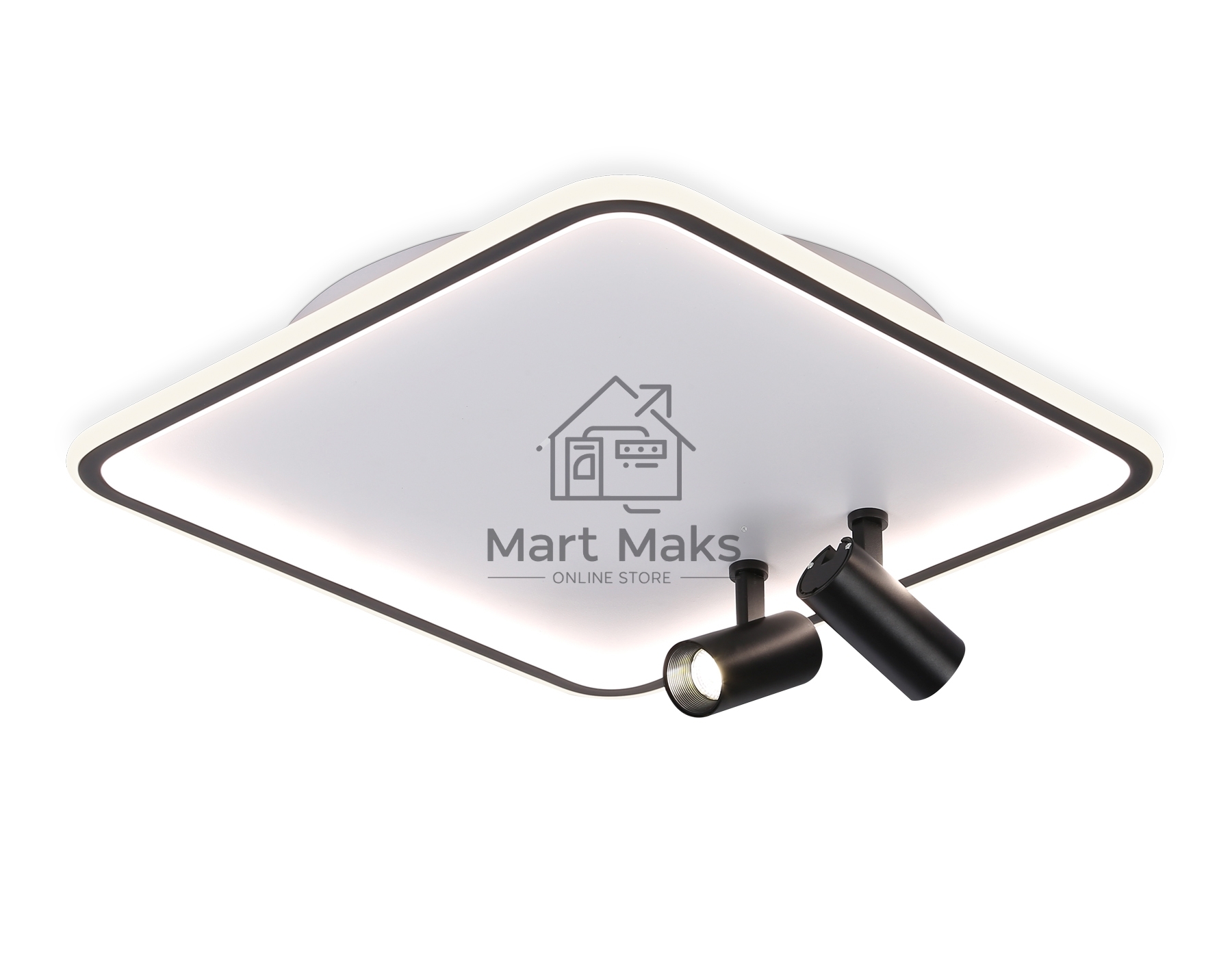 Светильник Ambrella light FL5115/1+2 WH/BK белый/черный 97W 3000K-6400K 480*480*130 (ПДУ ИК)
