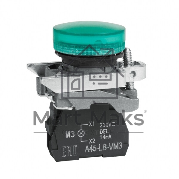 Сигнальная лампа OptiSignal D22 C4-L-M3 зеленая металл 230-240VAC XB4BVM3