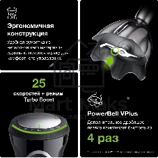 Блендер погружной Braun MQ55254MBK черный, 1000 Вт, 25 скоростей, турбо