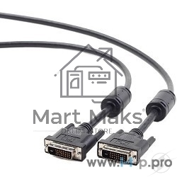 Кабель Кабель DVI-D dual link Gembird/Cablexpert, 25M/25M, 3.0м, черный, экран, феррит.кольца, пакет (CC-DVI2-BK-10)