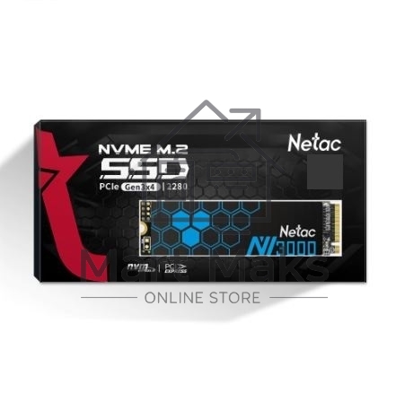 Накопитель SSD Netac NV3000, 500GB, PCIe 3.0 x4, M.2 2280, NVMe, R/W 3000/2100, с радиатором