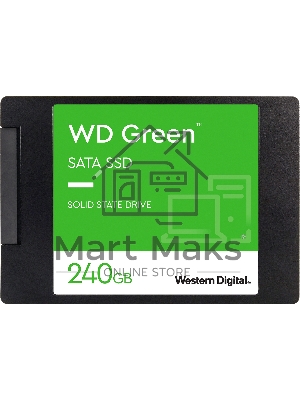 Накопитель SSD WD Green WDS240G3G0A, 240Gb, SATA III, 2.5