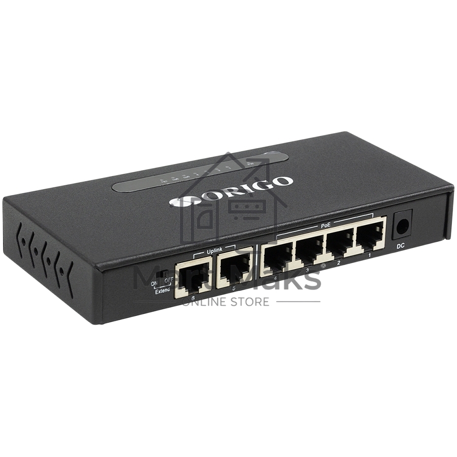 Неуправляемый PoE-коммутатор ORIGO OS1206P/60W/A1A 4x100Base-TX PoE+, 2x100Base-TX, PoE-бюджет 60 Вт, корпус металл