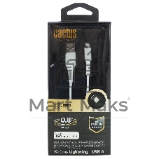 Кабель Cactus CS-LG.USB.A-0.8 USB (m)-Lightning (m) 0.8м белый блистер