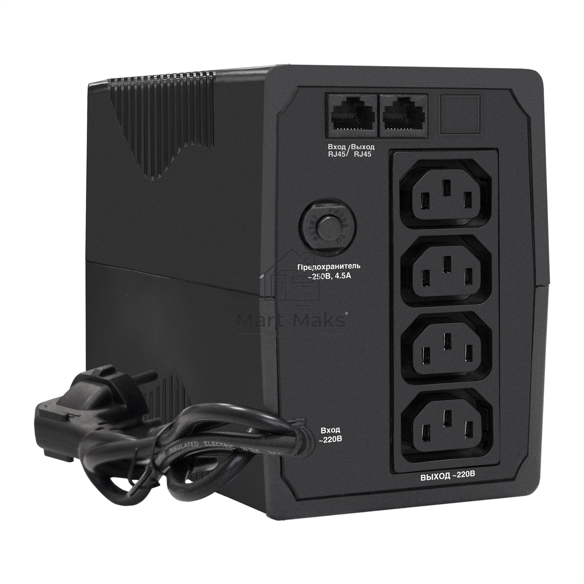 Источник бесперебойного питания ExeGate EP285472RUS Power Back BNB-850.LED.AVR.C13.RJ.USB <850VA/480W, LED, AVR,4*IEC-C13, RJ45/11, USB, Black>