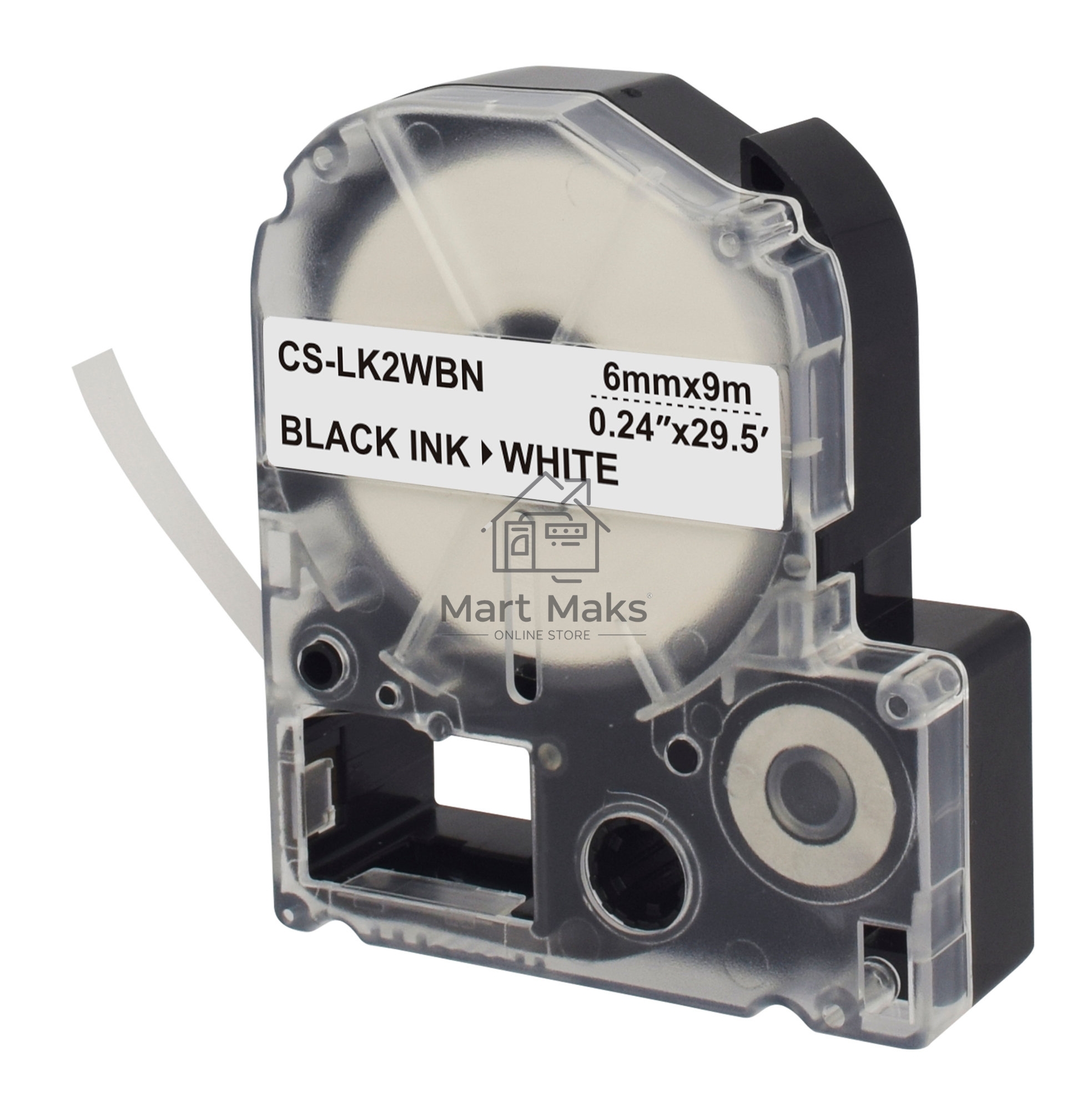 Картридж ленточный Cactus CS-LK2WBN черный, 6мм, 9м для Epson LW300/LW400/LW700/LW600P/LW1000P/K400/Z700/Z900