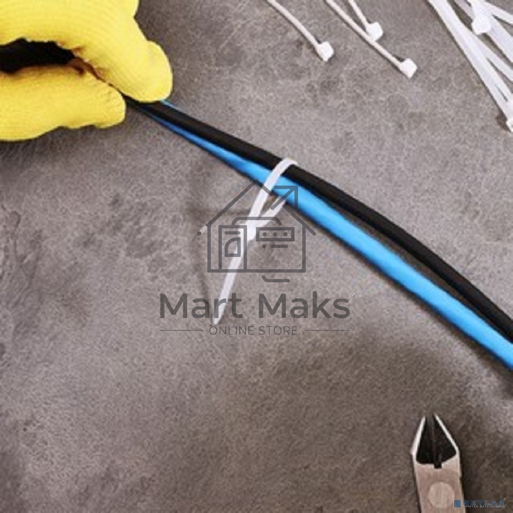 Хомут-стяжка кабельная нейлоновая Rexant 100 x3,6 мм, белая, упаковка 100 шт.