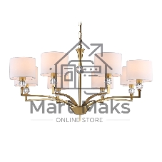 Люстра Ambrella light LH71133/8 BS/WH латунь/белый E14/8 max 40W D840*880