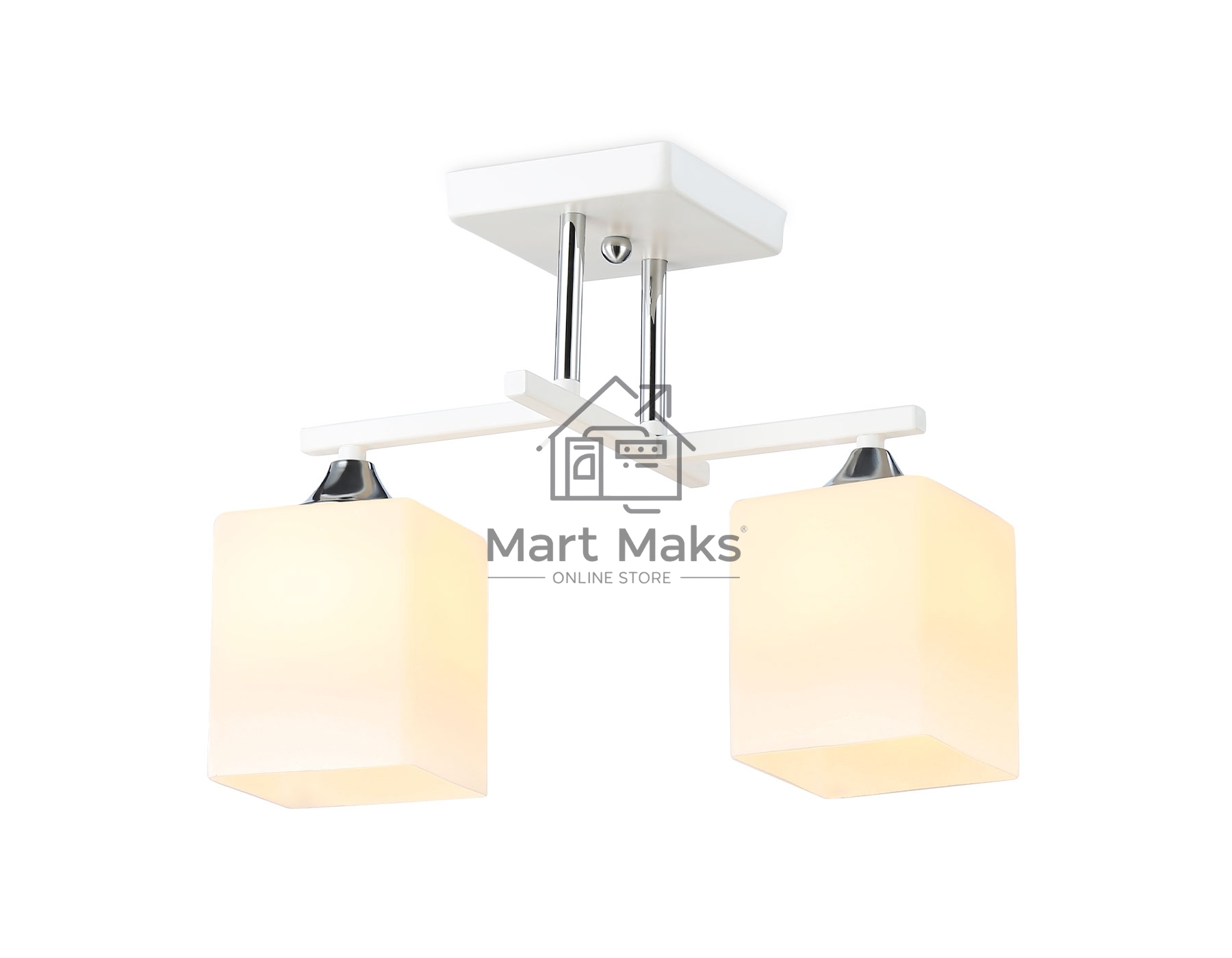 Светильник Ambrella light TR303111/2 WH/CH/FR белый/хром/белый матовый E27/2 max 40W 360*190*290