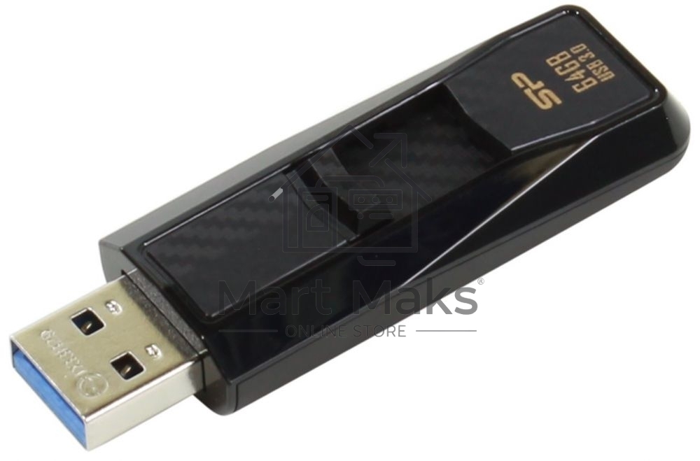 Флешка USB R/W 64Gb Silicon Power Blaze B50, USB 3.0, черный
