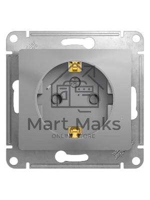 Механизм розетки 1-м СП Glossa 16А защ. шторки с заземл. алюм. SchE GSL000345