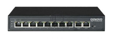 Коммутатор PoE OSNOVO SW-21000(120W), 8 x FE с поддержкой PoE (IEEE 802.3af/at), 2 x FE, до 30W на порт, суммарно до 120W