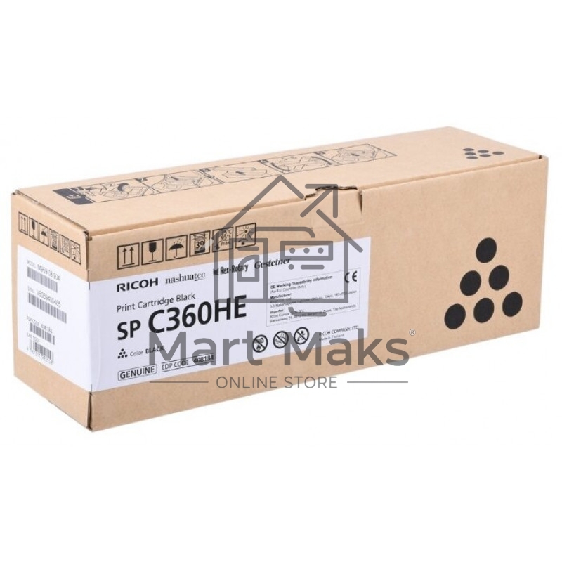 Картридж лазерный Ricoh SP C360HE черный для SP C360DNw/SP C360SNw/SP C360SFNw/SP C361SFNw 7000 страниц.