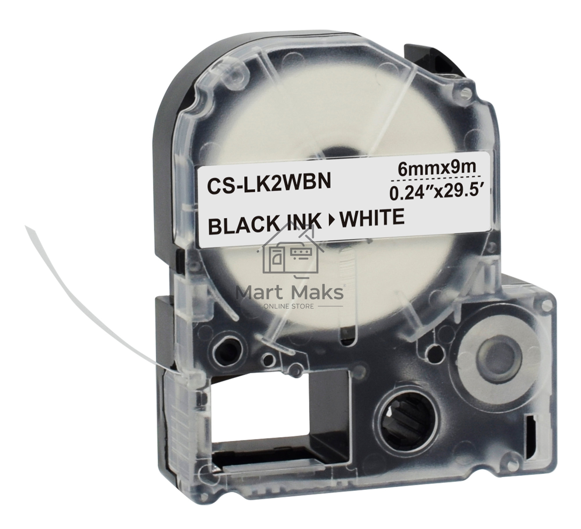 Картридж ленточный Cactus CS-LK2WBN черный, 6мм, 9м для Epson LW300/LW400/LW700/LW600P/LW1000P/K400/Z700/Z900