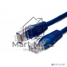 Кабель патч-корд, Filum FL-U5-1M-BL U/UTP 5e cat. 1м, 26AWG(7x0.16 мм), омедненный алюминий (CCA), PVC, синий