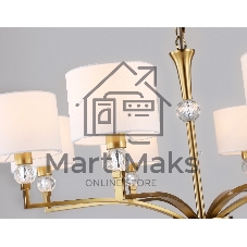 Люстра Ambrella light LH71133/8 BS/WH латунь/белый E14/8 max 40W D840*880