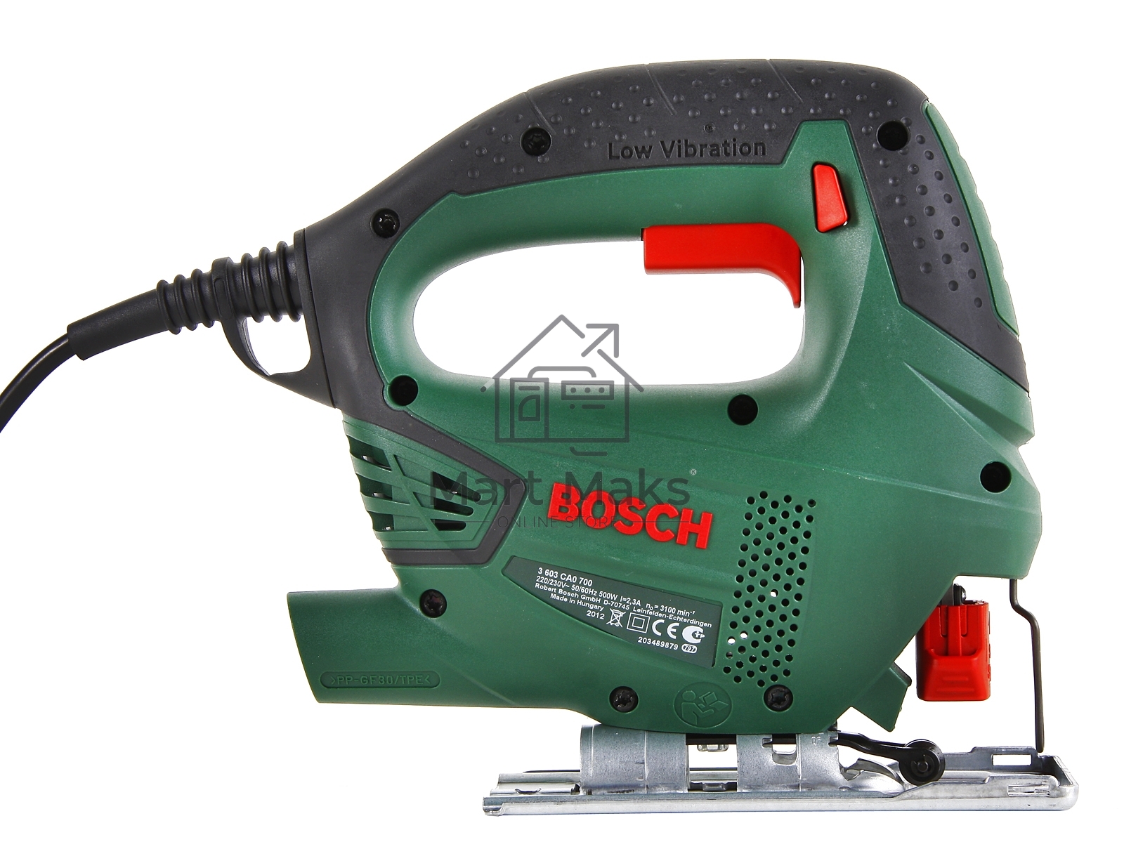 Лобзик Bosch PST 650 Лобзик, Номинальная потребляемая мощность 500 Вт,Выходная мощность 300 Вт,Число Ходов на холостом ходу 3.100 мин-1,Масса 1,6 кг06033A0720 