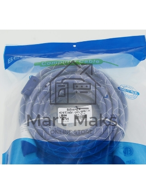 Кабель HDMI Ver.1.4 Blue/белый jack HDMI19 (m)/HDMI19 (m) 10м феррит.кольца позолоченные контакты