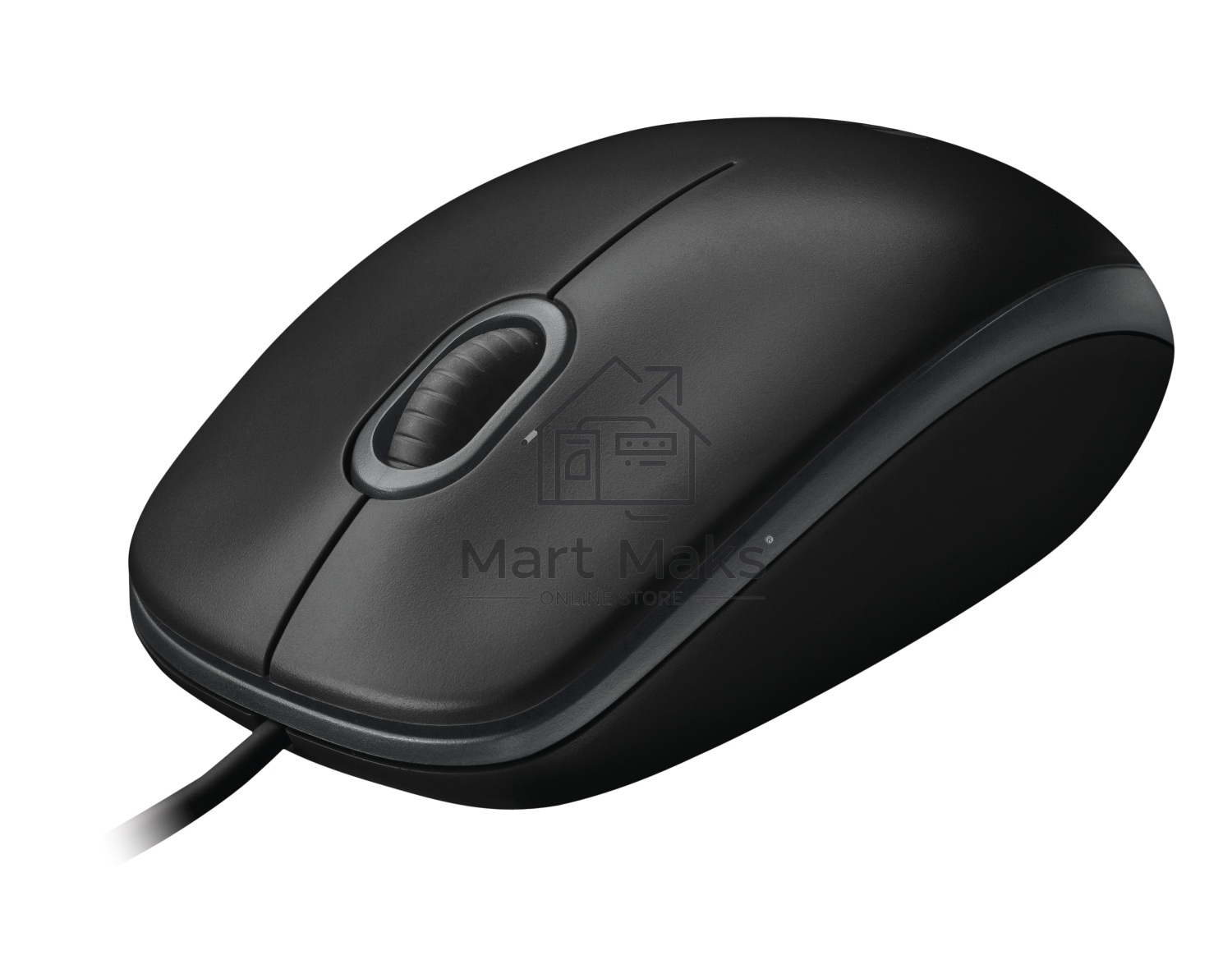 Мышь проводная Logitech B100 черный, 1000 dpi, USB, кнопки - 3