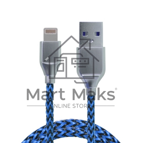 Кабель USB ACD-Titan Lightning ~ USB-A Нейлон, 1м, сине-черный (ACD-U927-P5L)