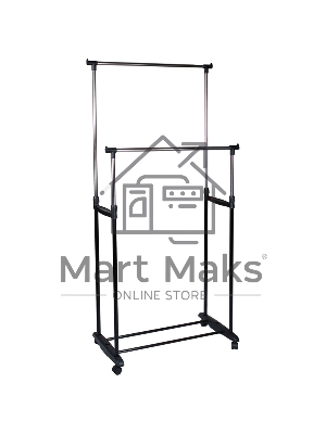 Вешалка напольная Рыжий кот CR465 на колесах 2 перекладины CR465, размер: 78*42*93*168 см