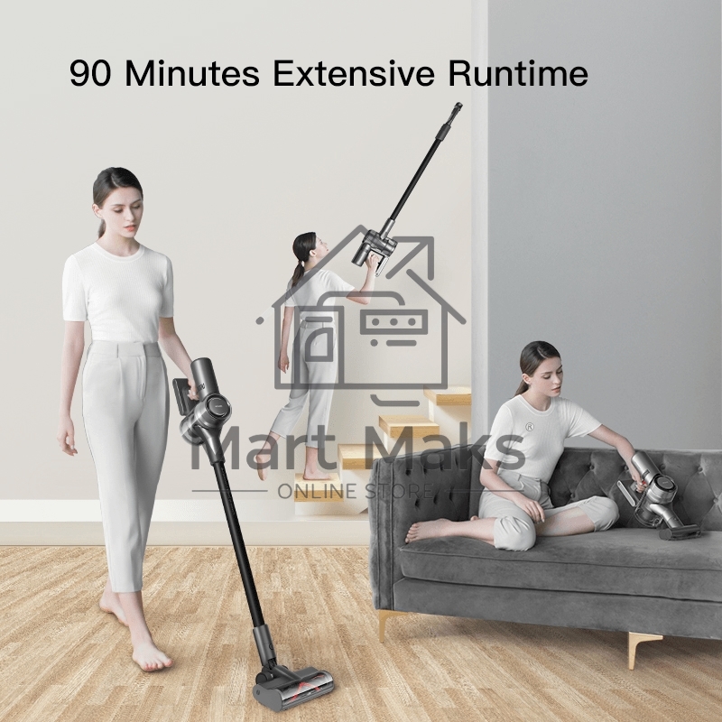 Пылесос вертикальный Dreame Cordless Vacuum Cleaner V12 серый, питание от аккумулятора, 180 Вт, уборка сухая, пылесборник 0.5 л, работа от АКБ max 90 мин