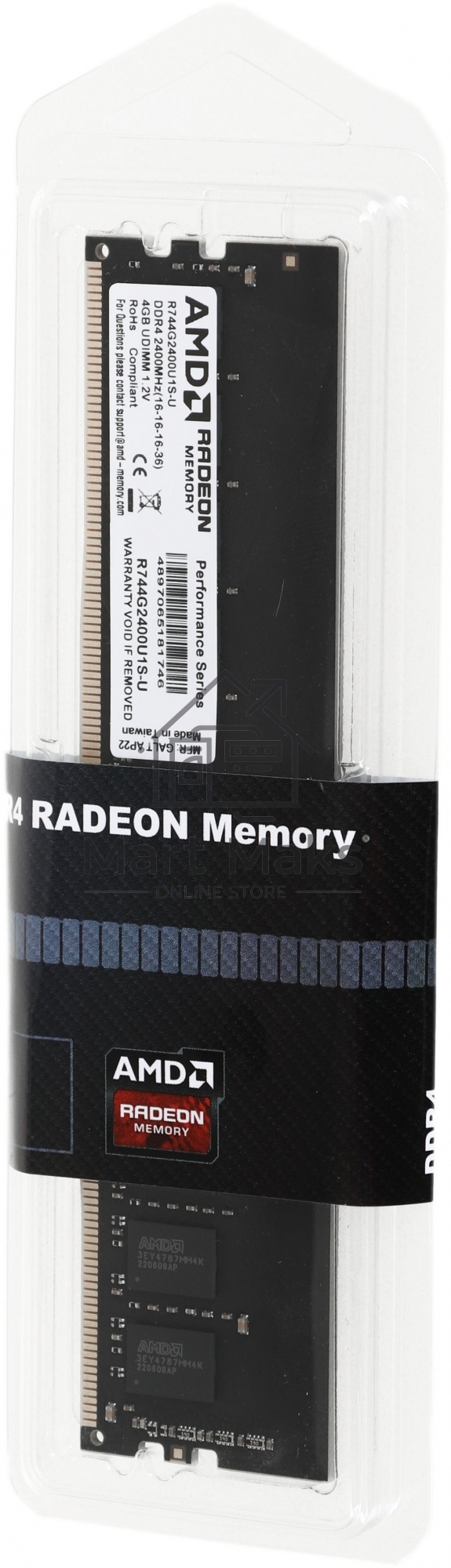 Оперативная память AMD Radeon R7, DDR4, 4GB (1x4 GB), 2400 MHz, CL16, DIMM