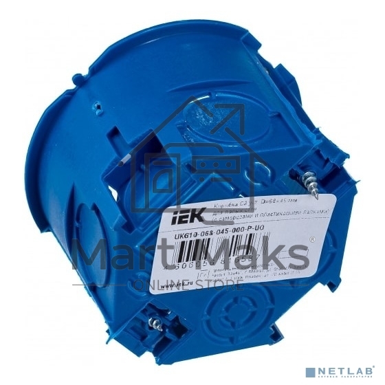 Коробка установочная С3 d68х45 для полых стен (с саморезами и пластик. лапками) IEK UKG10-068-045-000-P-UO