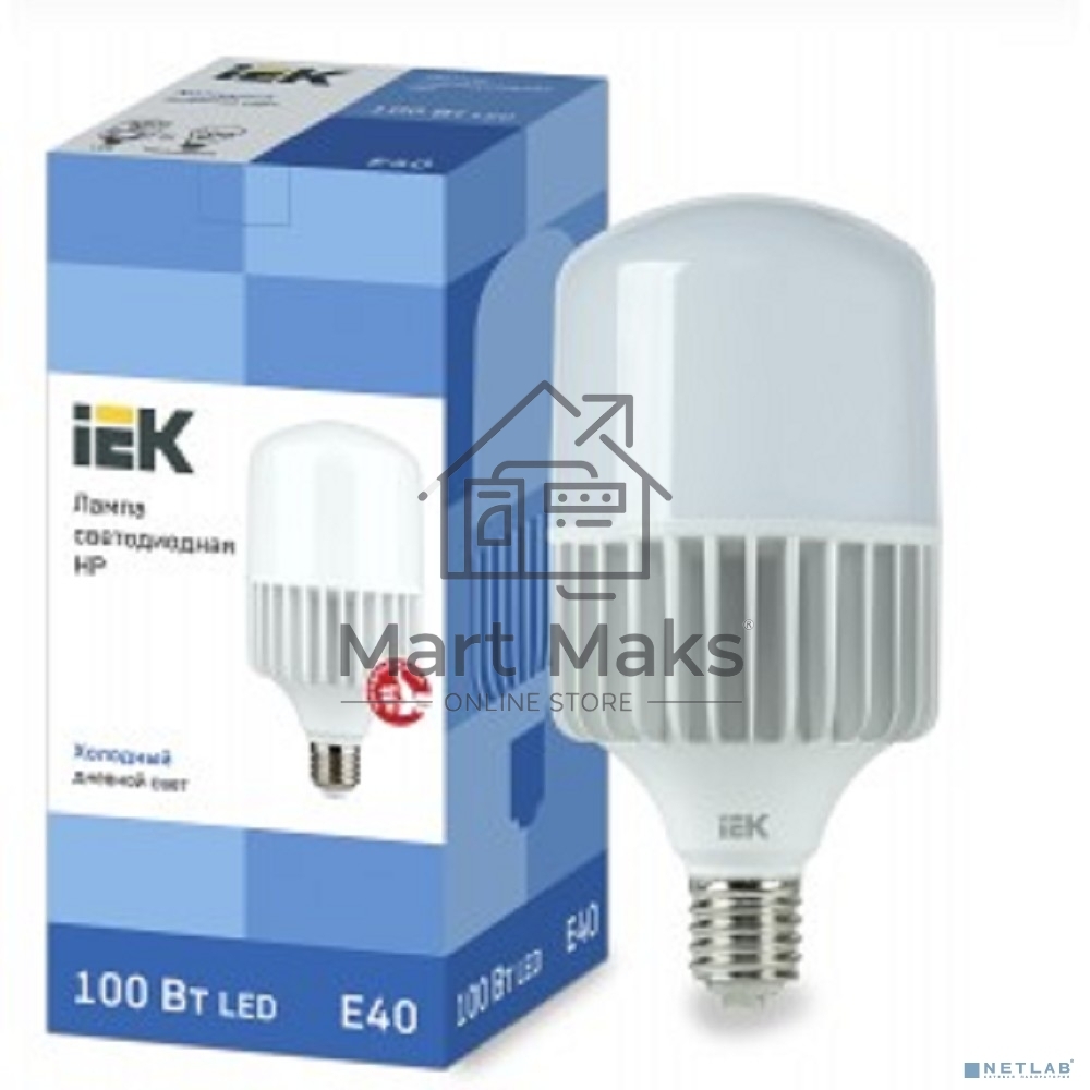 Лампа светодиодная HP 100Вт 230В 6500К E40  LLE-HP-100-230-65-E40 IEK