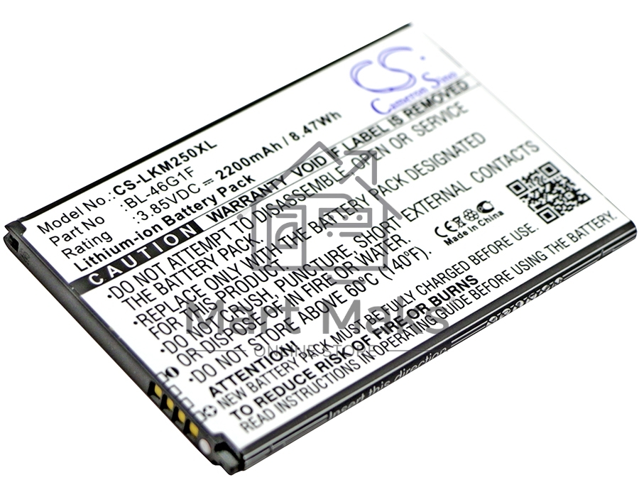 Аккумулятор CameronSinoCS-LKM250XL BL-46G1F для LG Grace, K10 20173.85V / 2200mAh / 8.47Wh