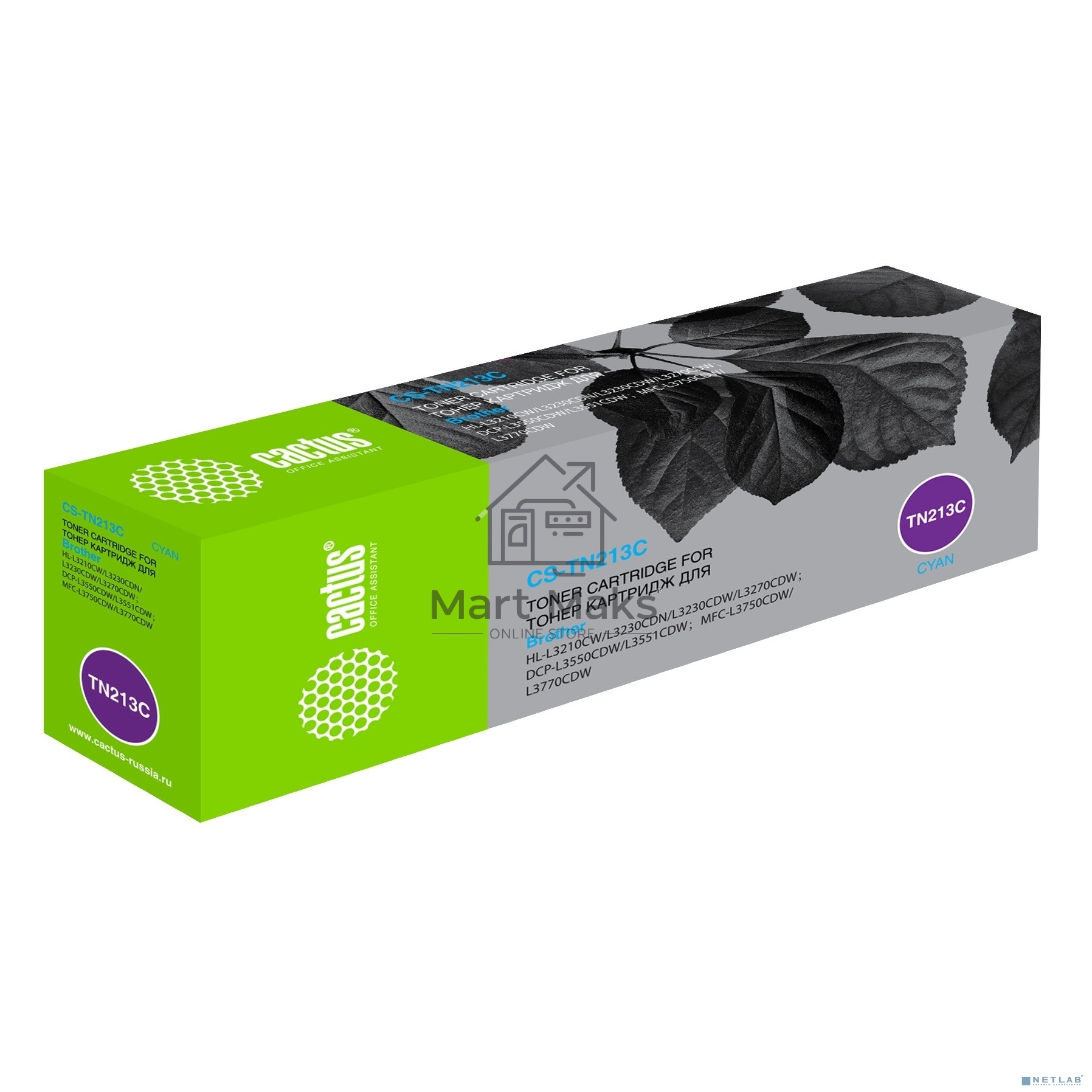 Картридж лазерный Cactus CS-TN213C голубой (1400стр.) для Brother HL 3230/DCP3550/MFC3770