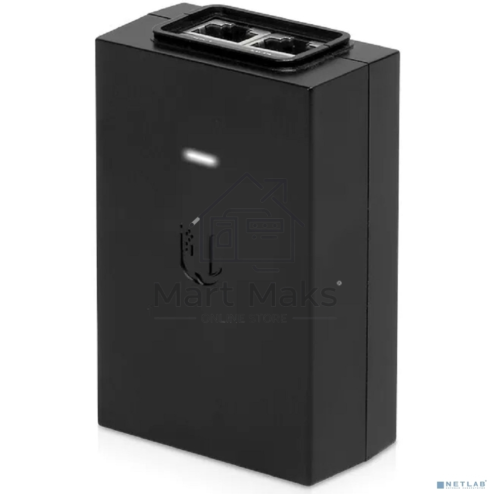 Точка доступа UBIQUITI POE-48-24W(EU) блок питания с PoE, 220 VAC -> 48VDC 0.5A - с кнопкой Reset и удаленной перезагрузкой