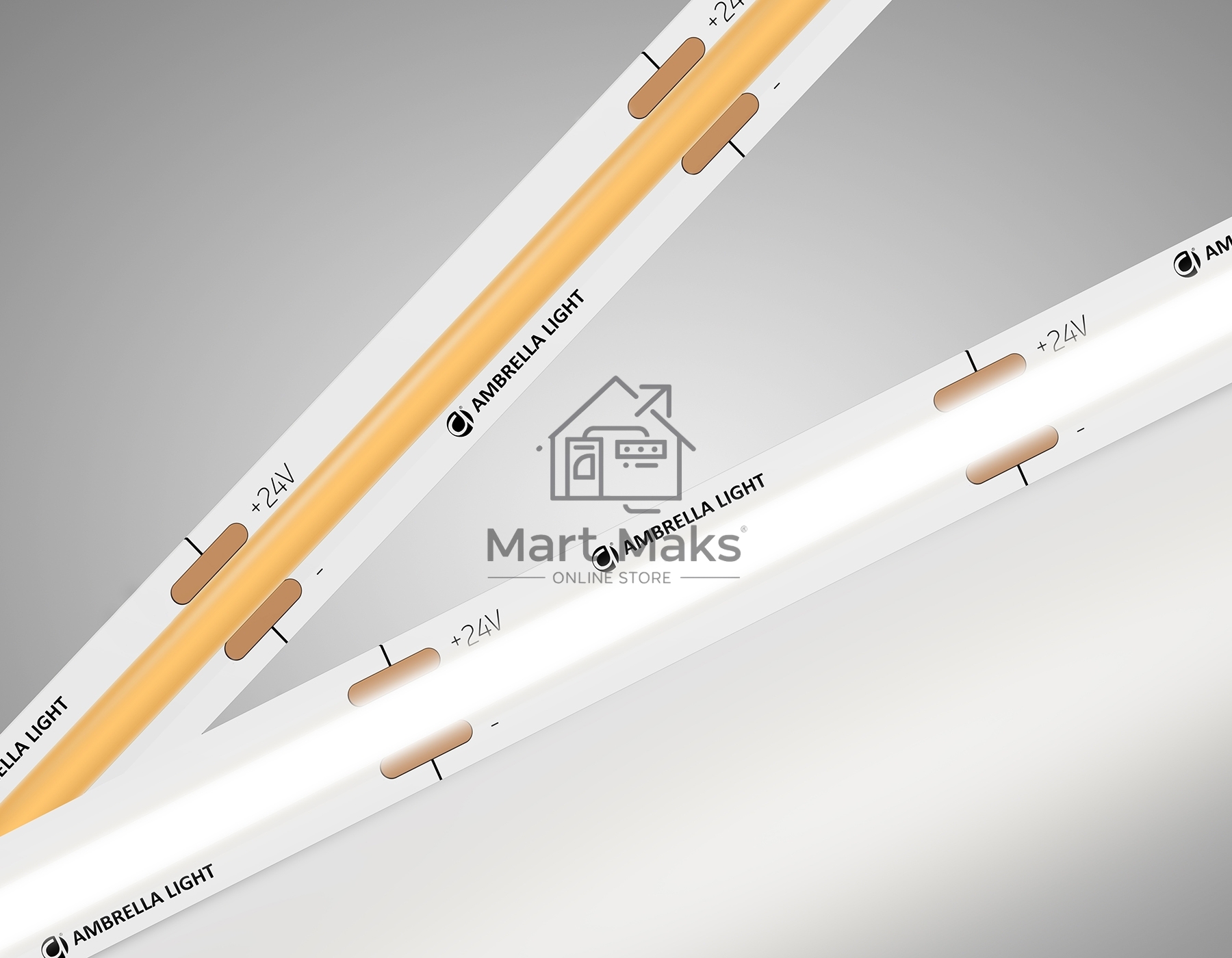 Светодиодная лента Ambrella light GS4752 COB 528Led/14W m/ 24V IP20 4500K/ 5m*10mm*2mm (2 конт.)