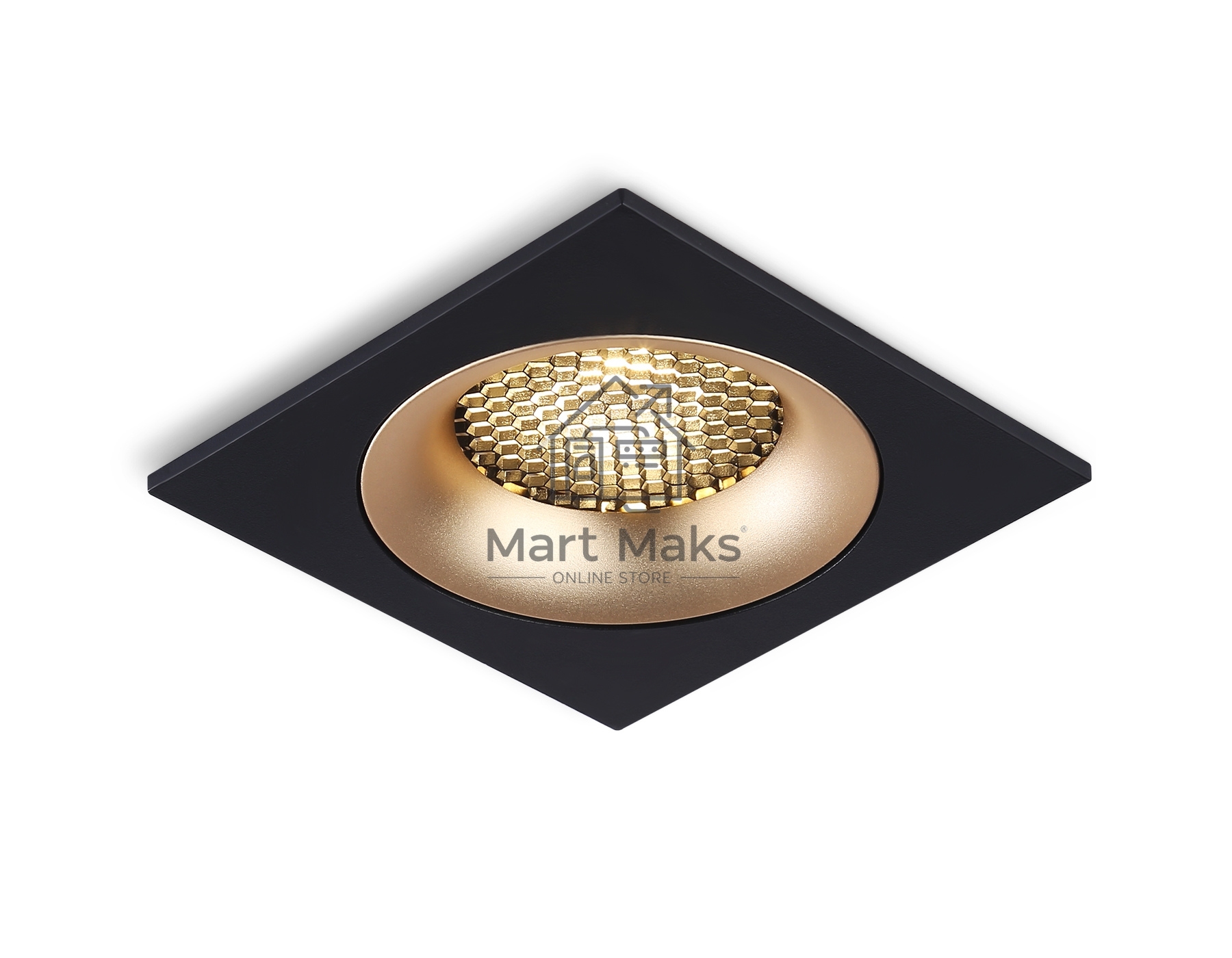 Светильник встраиваемый Ambrella light TN102730 BK/GD черный/золото GU5.3 92*92*23