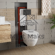 Комплект BAU 6 в 1: инсталляция BAU PRO для подвесного унитаза, унитаз подвесной безободковый торнадо обратного потока Bau Dream 52х36 Hurricane-5, сиденье быстросъемное микролифт, клавиша BAU Round, черная матовая