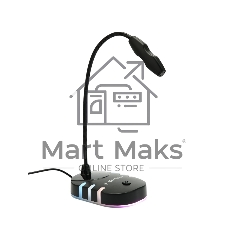 Микрофон настольный конденсаторный Gembird M-05RGB, подсветка RGB, черный