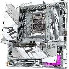 Материнская плата Gigabyte B850M AORUS ELITE WIFI6E ICE, AM5, AMD B850, 4xDDR5, 4xSATA, 2xM.2, 1xPCIe 5.0 x16, 1xPCIe 3.0 x4, DisplayPort, HDMI, 1x2.5Gb LAN, USB Type-C, 2x3.5 мм, 7.1, microATX