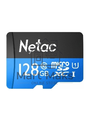 Флеш карта MicroSDXC 128Gb Netac Class 10 UHS-I U1 P500 Standart + адаптер NT02P500STN-128G-R
